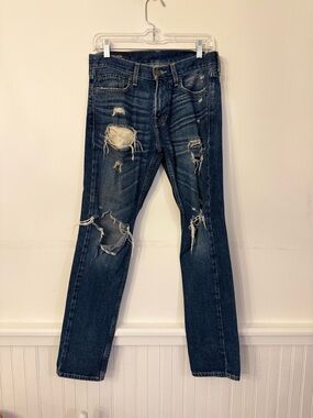 Hollister Ripped Dark Blue Skinny Jeans